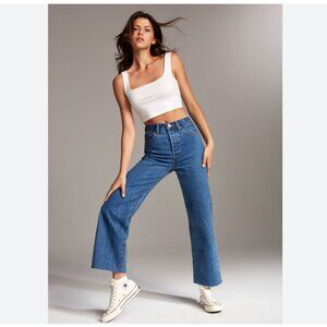 NWOT Denim Forum Farrah High Rise Wide leg Jeans sz29